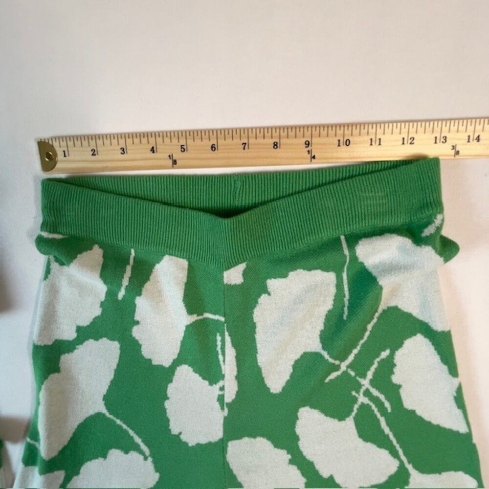 Diane von Furstenberg Wrap Top Pant Set Green Leaf Print Resort Quiet Luxury - Picture 14 of 14